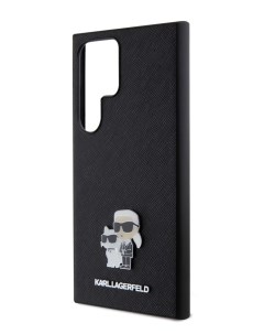 Чехол для Galaxy S24 Ultra из экокожи NFT Karl Choupette Metal Hard Black Karl lagerfeld