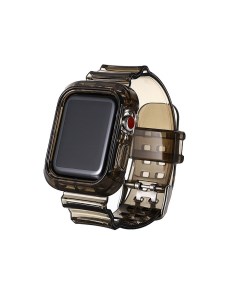 Ремешок для Apple Watch 38 40 mm с чехлом силиконовый прозрачно черный Promise mobile