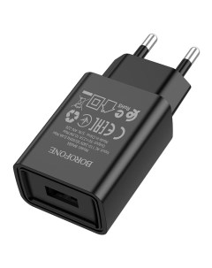 Сетевое зарядное устройство c USB Borofone BA68A черное 2 1A Nobrand