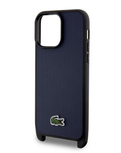Чехол для iPhone 14 Pro Max с ремешком Iconic logo Hard Navy Lacoste