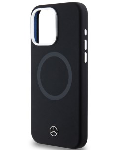Чехол Mercedes для iPhone 15 Pro Max с эффектом Soft touch и MagSafe Hard Black Merсedes-benz