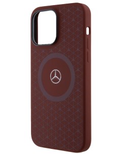 Чехол Mercedes для iPhone 14 Pro Max с эффектом Soft touch и MagSafe Hard Red Merсedes-benz