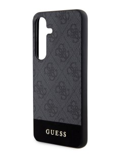 Чехол для Samsung Galaxy S24 из экокожи Metal logo Hard Black Guess