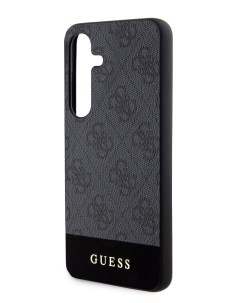 Чехол для Samsung Galaxy S24 из экокожи 4G Bottom stripe Metal logo Hard Black Guess