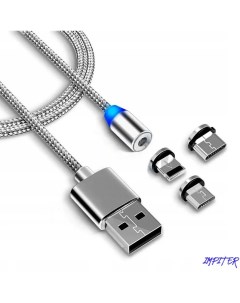 Кабель Lightning USB Type C micro USB USB 1 м серый Impiter