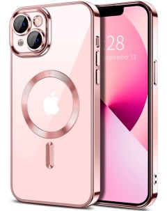 Силиконовый чехол для Apple iPhone 14 Plus с MagSafe розовый Darivadi
