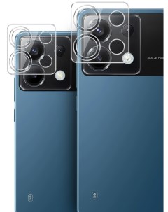 Защитное стекло на камеру Xiaomi POCO X6 гибридное прозрачное Brozo