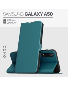 Чехол книжка для Samsung Galaxy A50 из искусственной кожи с карманом бирюзовый Onzo