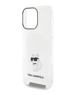 Чехол для iPhone 14 Pro Max с ремнем NFT Choupette Hard Transparent Karl lagerfeld