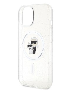 Чехол для iPhone 15 с MagSafe Hard Glitter Transparent Karl lagerfeld