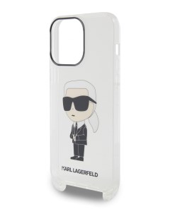 Чехол для iPhone 14 Pro Max с ремешком Hard Transparent Karl lagerfeld