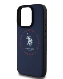 Чехол U S Polo для iPhone 15 Pro из экокожи с MagSafe Hard Blue U.s. polo assn.