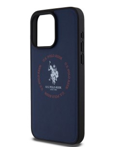 Чехол U S Polo для iPhone 15 Pro Max из экокожи с MagSafe Hard Blue U.s. polo assn.