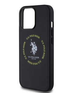 Чехол U S Polo для iPhone 15 Pro из экокожи с MagSafe Hard Black U.s. polo assn.