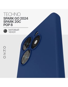Матовый чехол на Tecno Spark Go 2024 POP 8 Spark 20C тонкий синий Onzo