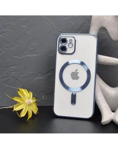 Силиконовый чехол для Apple iPhone 12 с MagSafe голубой Darivadi