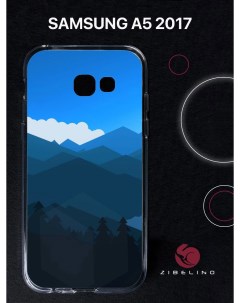Чехол для Samsung Galaxy a5 2017 прозрачный с рисунком с принтом горы в красках Zibelino