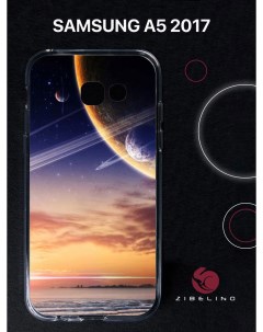 Чехол для Samsung Galaxy a5 2017 прозрачный с рисунком с принтом сближение планет Zibelino