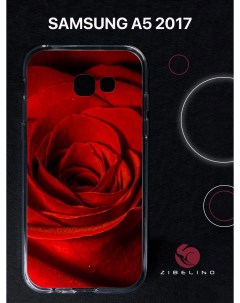Чехол для Samsung Galaxy a5 2017 прозрачный с рисунком с принтом бутон розы Zibelino