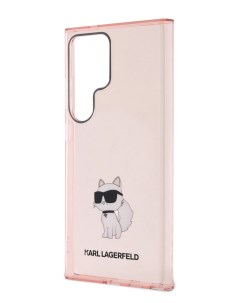 Чехол для Galaxy S24 Ultra NFT Choupette Hard Translucent Pink Karl lagerfeld