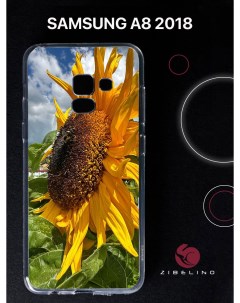 Чехол для Samsung Galaxy a8 2018 с защитой камеры с принтом подсолнух в поле Zibelino