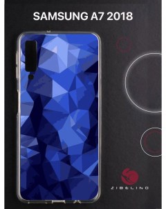 Чехол для Samsung Galaxy a7 2018 прозрачный с рисунком с принтом геометрический принт Zibelino