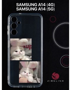 Чехол для Samsung Galaxy a14 4G 5G с защитой камеры с принтом милый котик Zibelino