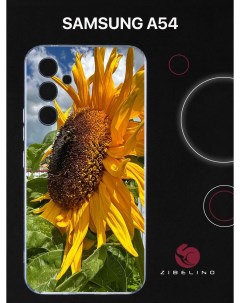 Чехол для Samsung Galaxy a54 с защитой камеры с принтом подсолнух в поле Zibelino