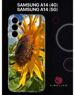 Чехол для Samsung Galaxy a14 4G 5G с защитой камеры с принтом подсолнух в поле Zibelino