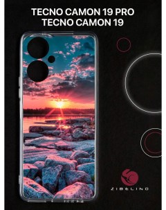 Чехол для Tecno Camon 19 Tecno Camon 19 pro с защитой камеры с принтом рассвет солнца Zibelino