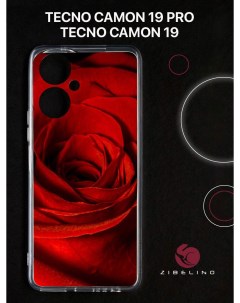 Чехол для Tecno Camon 19 Tecno Camon 19 pro с защитой камеры с принтом бутон розы Zibelino