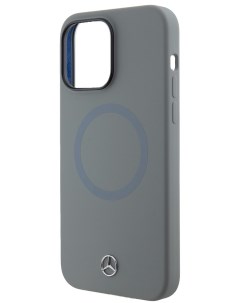 Чехол Mercedes для iPhone 14 Pro Max с эффектом Soft touch и MagSafe Hard Grey Merсedes-benz