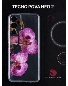Чехол для Tecno Pova Neo 2 с защитой камеры с принтом орхидея фаленопсис Zibelino