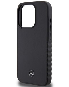 Чехол Mercedes для iPhone 15 Pro из натуральной кожи Hard Black Merсedes-benz