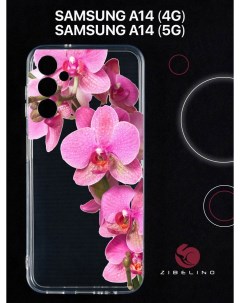 Чехол для Samsung Galaxy a14 4G 5G с защитой камеры с принтом орхидея фуксия Zibelino