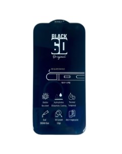 Защитное стекло для iPhone 14 Pro повышенной прочности 6D черное Mossily