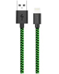 Дата кабель DC 04 micro USB 2А 2м Green black Péro