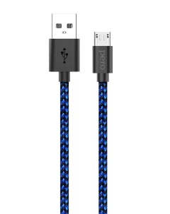 Дата кабель DC 04 Micro USB 2А 2м синий черный Péro
