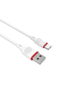 Кабель BX17 USB Type C 1 м белый красный Borofone