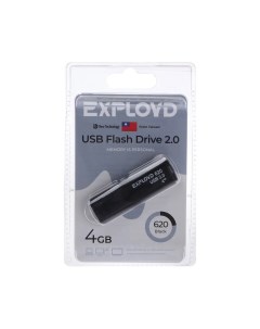 Флешка 620 4 Гб USB2 0 чт до 15 Мб с зап до 8 Мб с чёрная Exployd