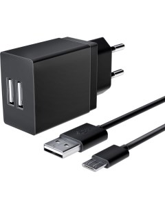 СЗУ CH 6A05 универсальное 2 USB 2 1A кабель micro USB черный CH 6A05B Akai