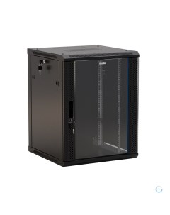 Шкаф коммутационный TWB 1566 GP RAL9004 настенный 15U 600x600мм пер дв стекл 2 Hyperline