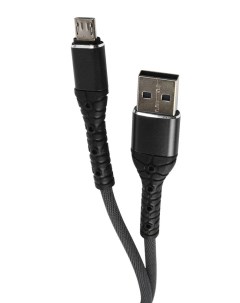 Дата кабель USB microUSB 3А тканевая оплетка черный УТ000024532 Mobility