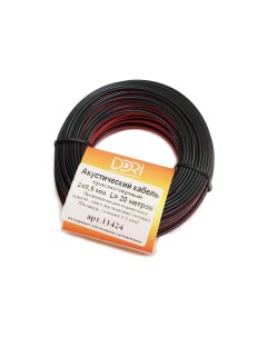 Акустический кабель 2x0 5 чёрно красный 20м шт 11424 Dori