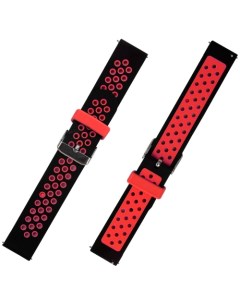 Ремешок для смарт часов и браслетов для Amazfit BIP GTS 20 mm черный с красным Red line