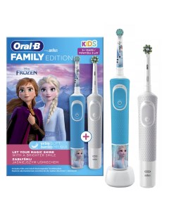 Электрическая зубная щетка Family Edition White Kids Frozen белый голубой Oral-b
