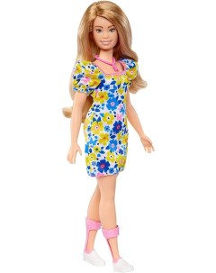 Кукла серия Fashionista Модница с синдромом Дауна в цветочном платье Barbie