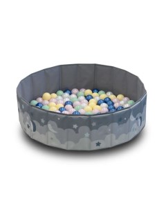 Детский сухой бассейн Moon Grey 150 шариков 6 цветов складной 100 см Unix kids