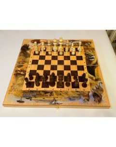 Шахматы 3в1 Подарочные с рисунком Король Лев 50 см Мир шахмат