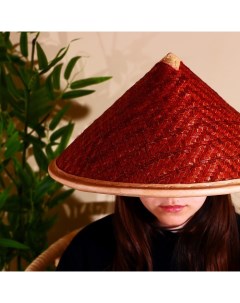 Бамбуковая шляпа 38 см бордовая Nobrand